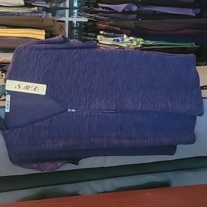Purple long top with zipper front
